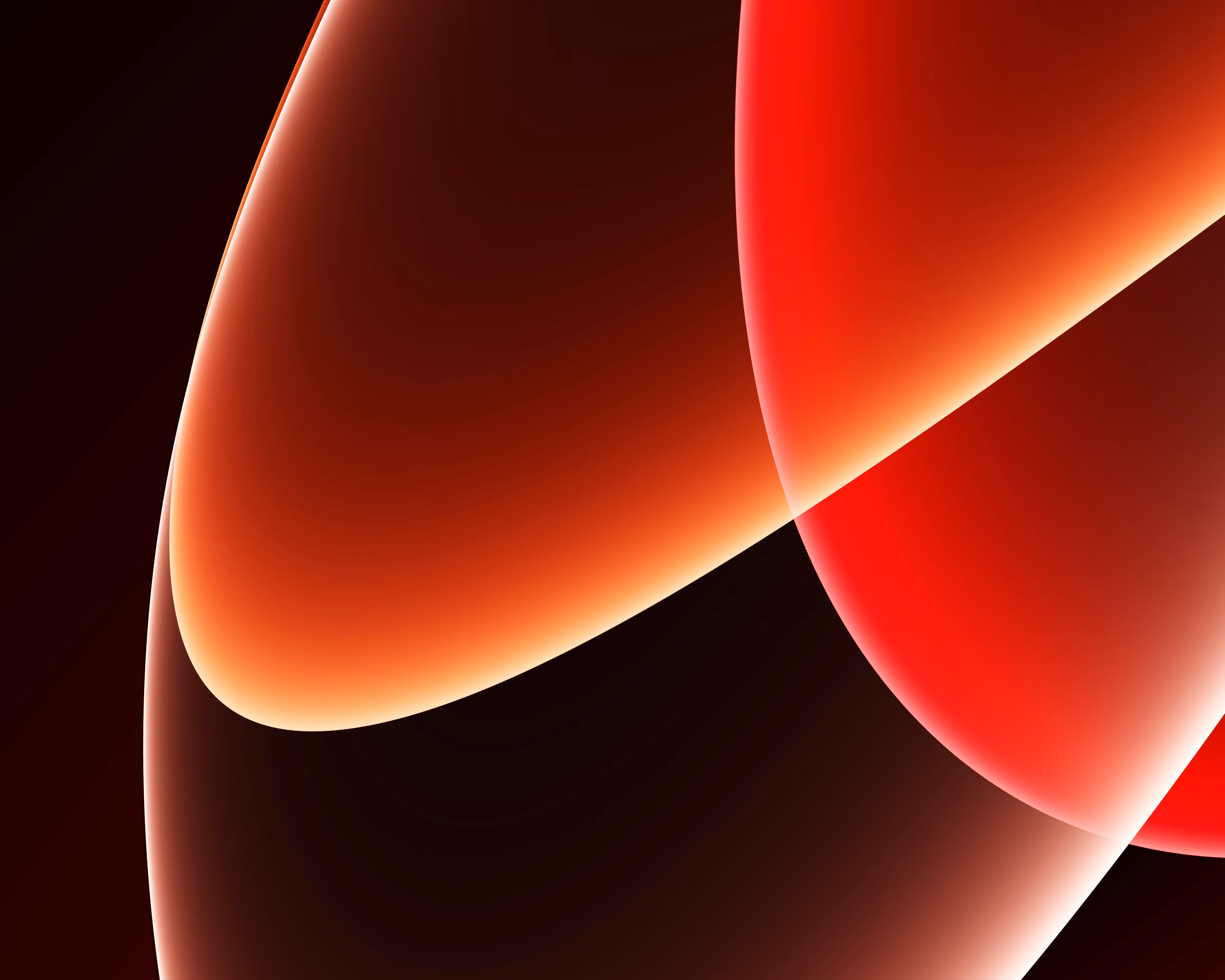 Abstract glowing shapes in red, orange, and black blending smoothly with curved edges.